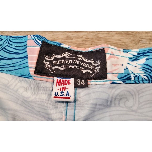 Sierra Nevada Big Wave Mens Sz 34 Waist Swim Trunks Board Shorts Nylon Made USA - Picture 7 of 10